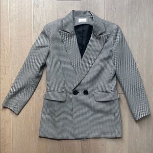 Simon Miller Galen Houndstooth Double-Breasted Blazer